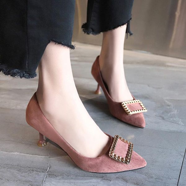 

dress shoes jaycosin 2021 fashion women pointed toe pumps pu leather high heels wedding zapatos mujer, Black