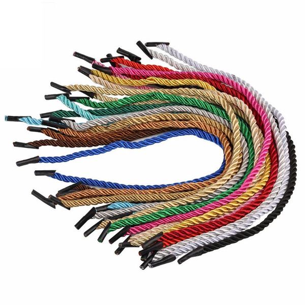 

yarn 100pcs tote bag rope multicolor 5mm gift box portable cords polyester weave hand three shares binding drawstring, Black;white