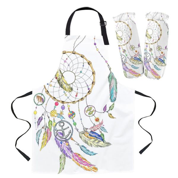 

aprons dream catcher feather line anchor apron kitchen household cleaning pinafore barber cooking accessories for woman