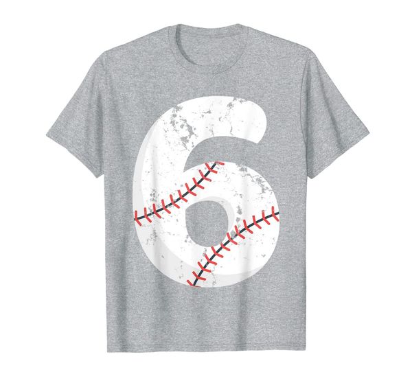 

number #6 baseball vintage distressed team shirt, White;black