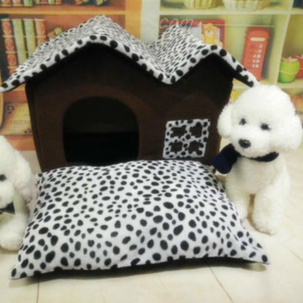 

pet supplies warm kennel double spot house washable mat semi-closed dog bed pink kennels & pens