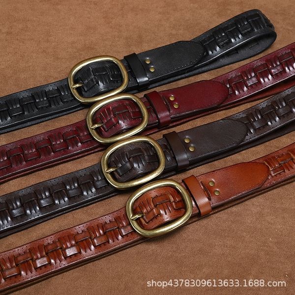 

mnk head hand woven belts men's pintrend personalizedhead leather hand woven belt jeans wallet walletmen's leather pintren, Black;brown