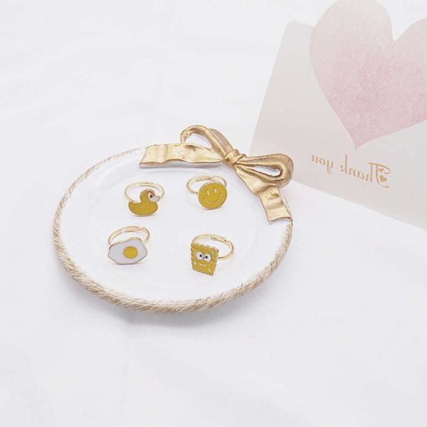 

2021 fashion kids ring opening adjustable cartoon cute gift fresh, Red;brown