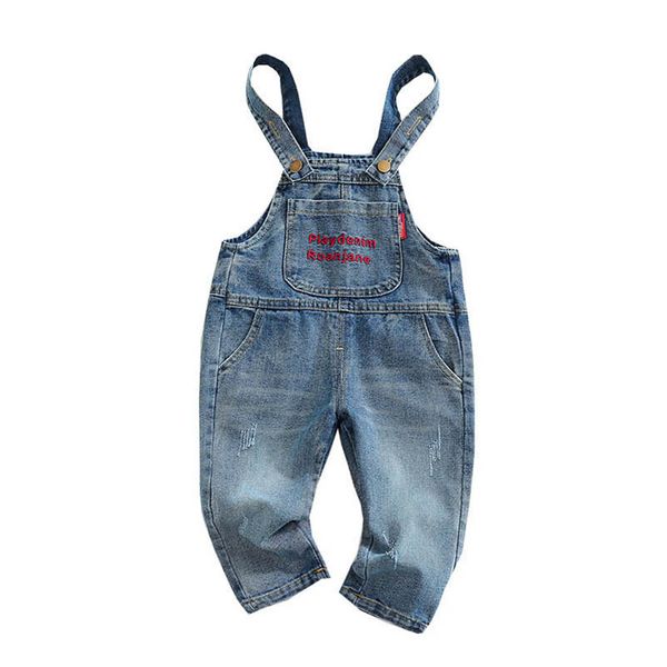 

babu overalls kids suspender thouser jumpsuit childrens pants boys clothing spring autumn denim trousers jeans 1-3t b4976, Blue