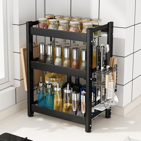 

kitchen condiment shelf supplies multi-layer desksauce oil bottle box storage chopsticks cylinder knife rack bottles & jars