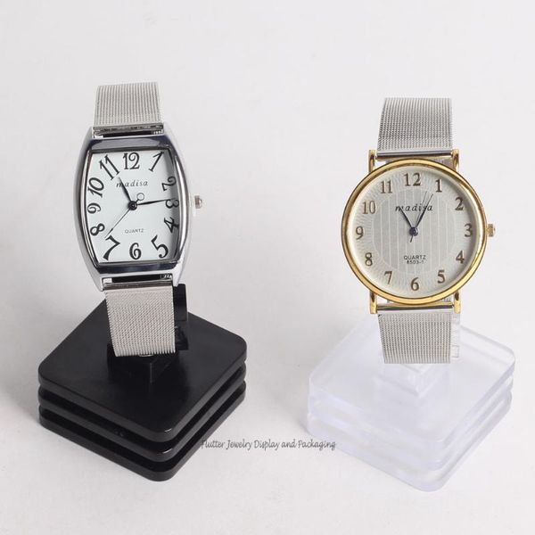 

jewelry pouches, bags acrylic watch holder stand display case organizer jewellery clear and black available, Pink;blue