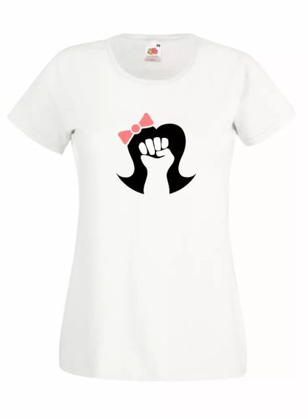 

t-shirt shirt women j2194 girl power feminist dress women, White;black
