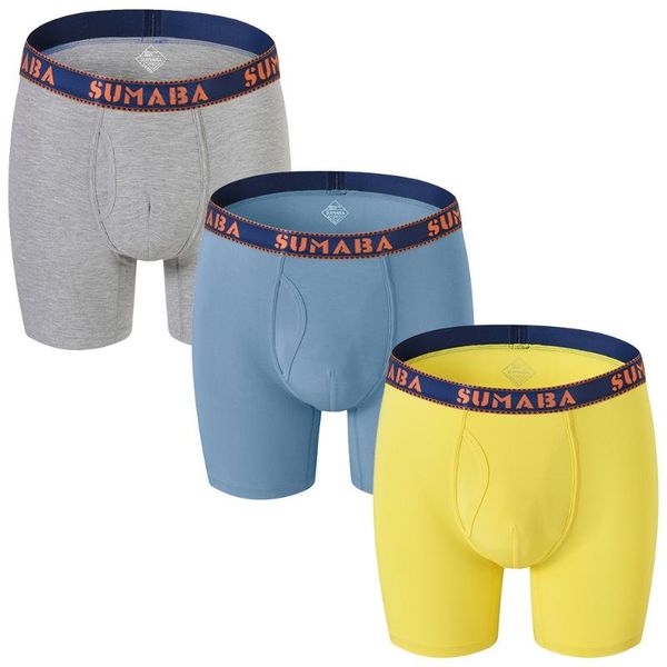 

underpants 3-pack men's underwear fashion trend youth ventilation boxer briefs multicolor combination, Black;white