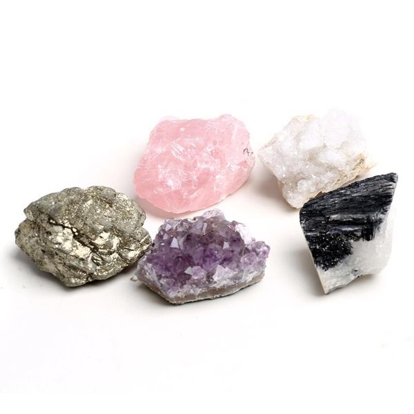 

decorative objects & figurines 5pcs irregular tumbled crystal quartz stone collection art ornament decoration set gifts