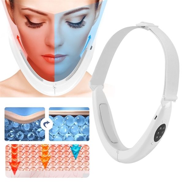 Lifter viso a forma di V viso doppio mento massaggiatore dimagrante EMS LED luce intelligente pieghevole elettrico macchina antirughe 220301