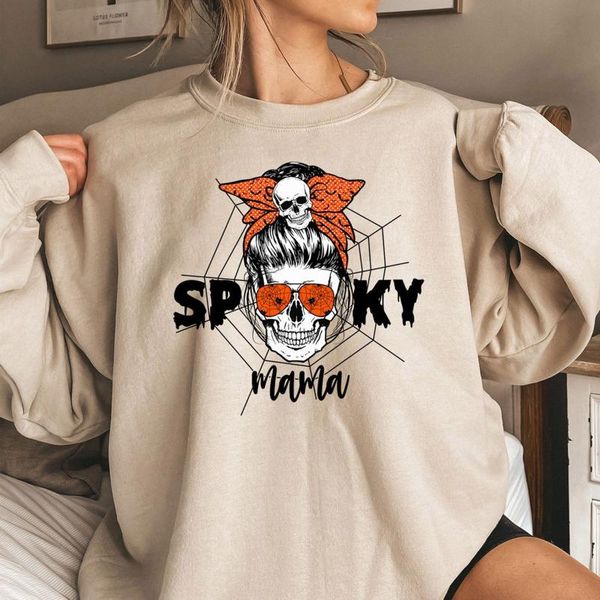 

women's hoodies & sweatshirts casual sweatshirt skeleton girl print long sleeve sports winter pullover o-neck halloween blouse, Black