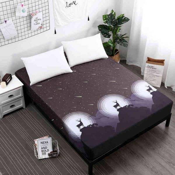

bedding sets floral printed fitted sheet cartoon mattress cover with all-around elastic rubber band plant style bed fpj1