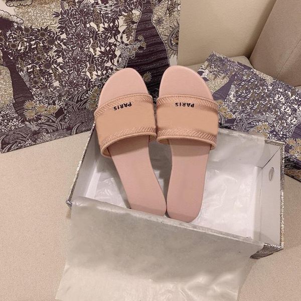 

summer luxury designer sandals women slippers fashion electric embroidered sandal fabric print beach shoes bonded leather flesh slipper slid, Black