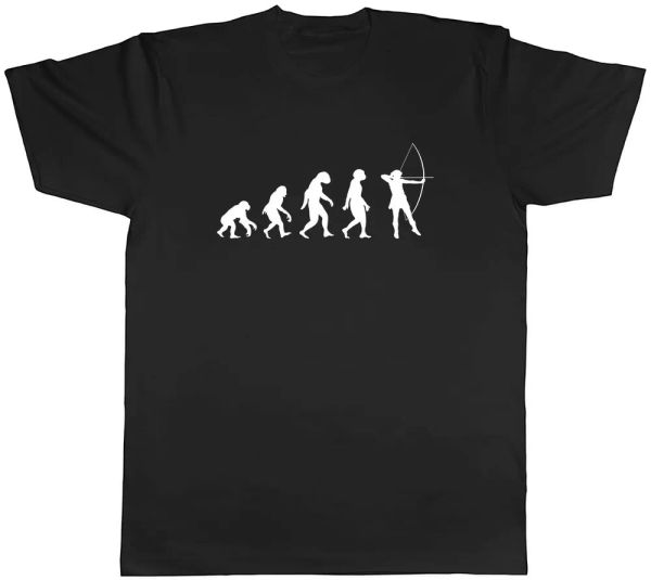 

Evolution of Archery Mens Unisex T-Shirt Tee, White;black