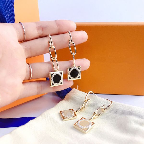 

charm womens designer earrings fashion stud earings clover stainless elegant for woman classic 5 color with box bracelet, Golden
