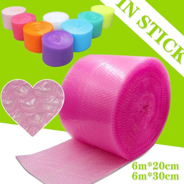 

gift wrap 6m heart-shape mini air bubble roll party favors and gifts packing box filler wedding decor pink purple film