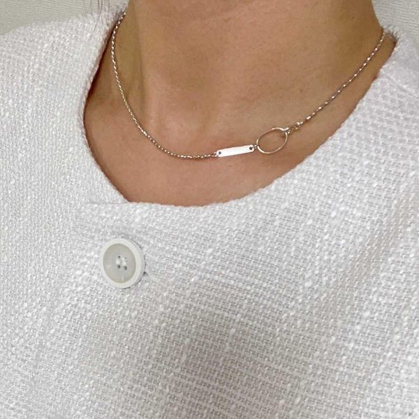 

chains 925 sterling silver olive bead necklace simple style hip hop big chunky chain women jewelry clavicle statement