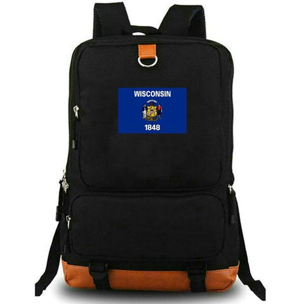 

backpack wisconsin badger state flag schoolbag famous wi province banner rucksack nice school bag lapday pack