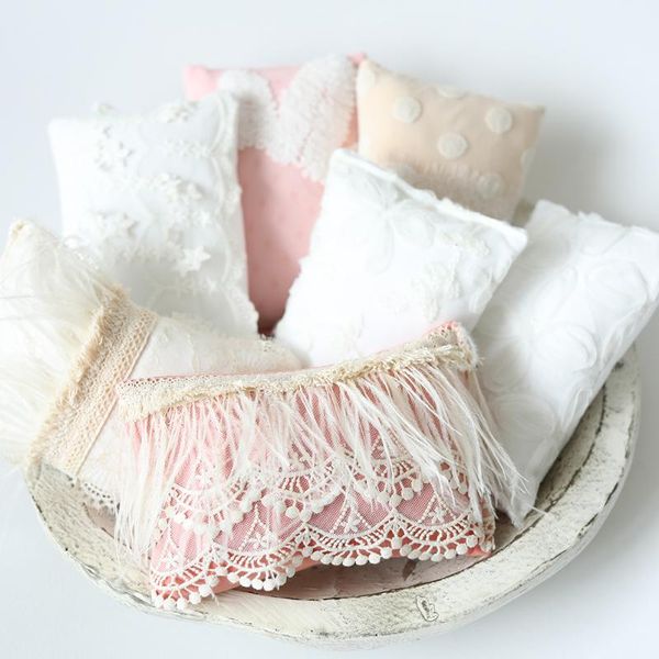 

born pography props mini lace floral posing pillow for baby boy and girl po studio pose prop accessories caps & hats, Yellow