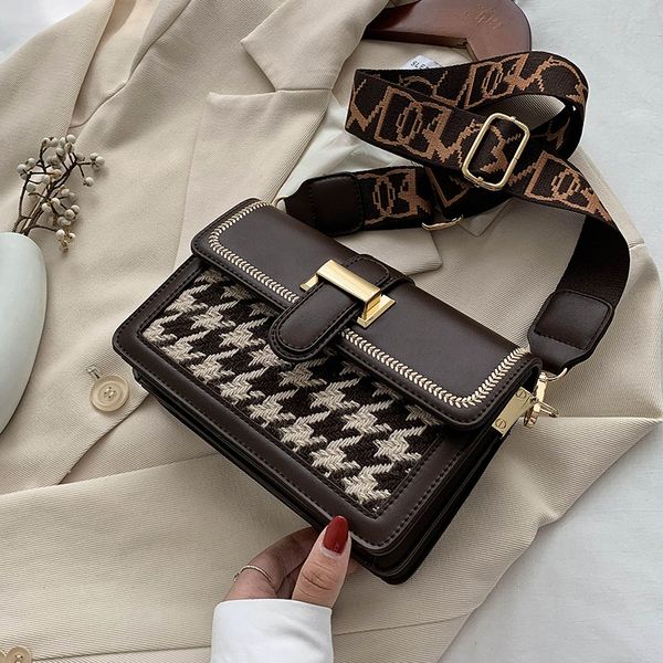 

unique bag design retro woolen square bag & elegant shoulder bag messenger width 20.5cm height 15cm thickness 8cm