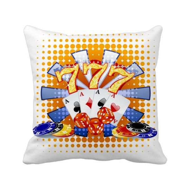 

pillow casino dice chips poker illustration throw square cover