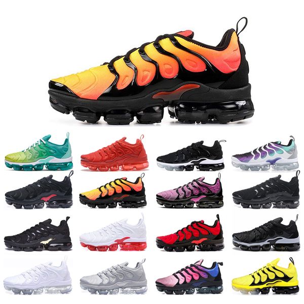 

tn plus running shoes man woman triple white sunset lemon lime red black red shark tooth aurora green blue fury cool grey violet bumblebee s