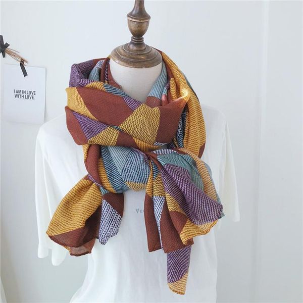 

scarves design women scarfs multicolor hijabs muslim wraps head scarf pashmina geometric bufanda, Blue;gray