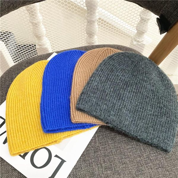 

beanies winter knitted hat 8 colors unautumn solid color matched cashmere man woman warm skullies