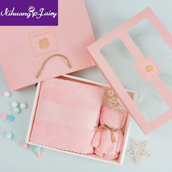 

towel bath gift box two-piece japanese cute bear set coral fleece embroidery