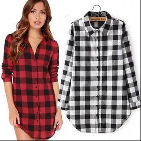 

long sleeve plaid women shirts check oversized plus size, White