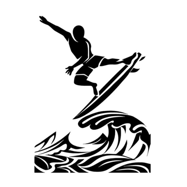 

12.6*17cm interesting surfing decoration car sticker bumper vinyl silhouette