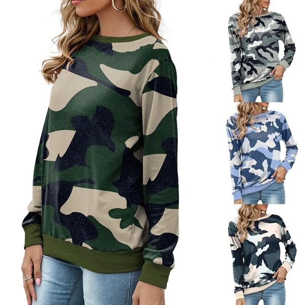 

women's hoodies & sweatshirts spring autumn casual printed hoody sweatshirt women long sleeve female streetwear camouflage pullovers b, Black