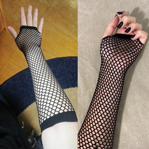 

five fingers gloves women fashion neon fishnet fingerless long leg arm cuff party wear fancy dress for womens beautiful warmer, Blue;gray