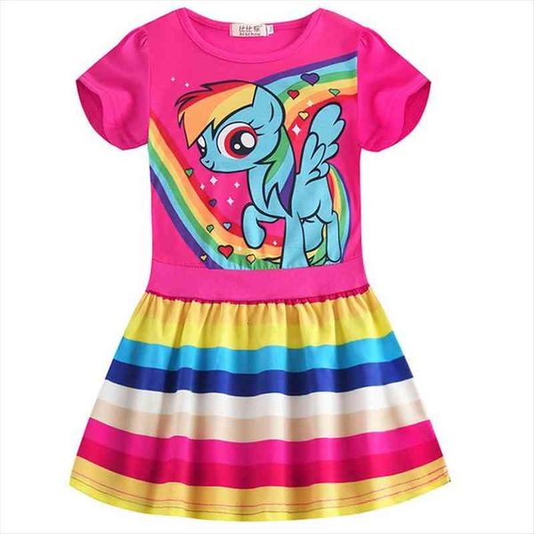 

kids girls long sleeve girl dress christmas rainbow costume everyday baby pajamas soft casual cartoon home wear 7year, Red;yellow