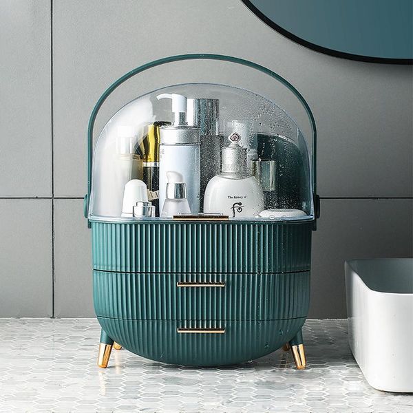 

storage boxes & bins fashion cosmetic box travel waterproof dustproof bathroom deskbeauty makeup organizer skin care drawer