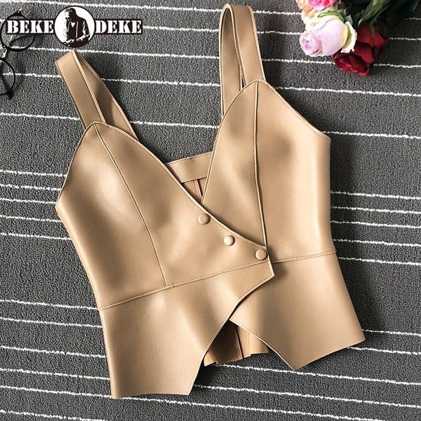 

women's vests 2021 sheepskin real leather slim sleeveless jacket women streetwear irregular short waistcoat black khaki office lady ves, Black;white