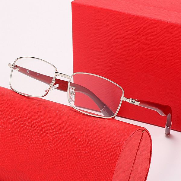 

2021 fashion sports wood buffalo horn glasses for pure eyeglass stand clear lenses rimless square sunglasses come with box 6 style, White;black