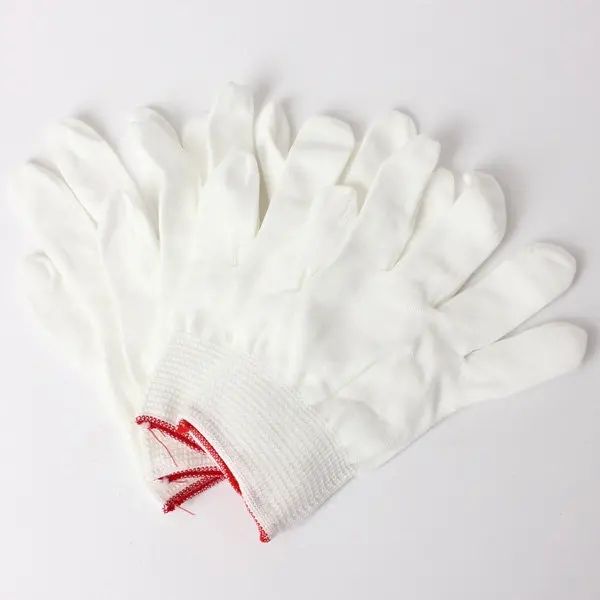 

2 pairs gloves anti static nylon work grip durable knit working safety glove - black, Blue;gray