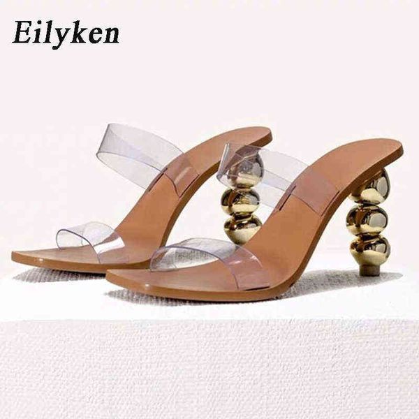 

slippers eilyken strange heel women square toe transparency pvc sandals ladies mules summer gladiator casual slides220308, Black