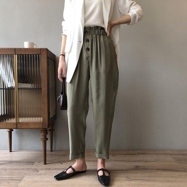 

women's pants & capris spandex floral bract high waist casual trousers women 2021 early autumn korean wide leg pant pantalon femme, Black;white