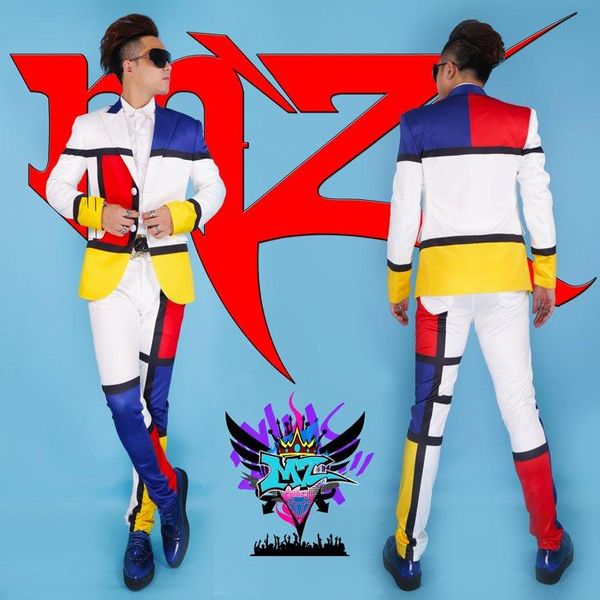 

men's suits & blazers s-xxxl 2021 hip hop suit jacket europe and the united states dj stage wear fashion tide singer costumes, White;black