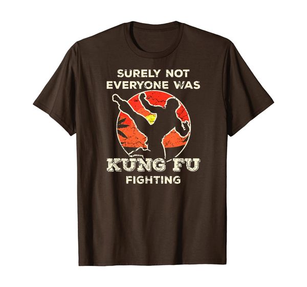 

surely not everybody was kung fu fighting retro t-shirt, White;black