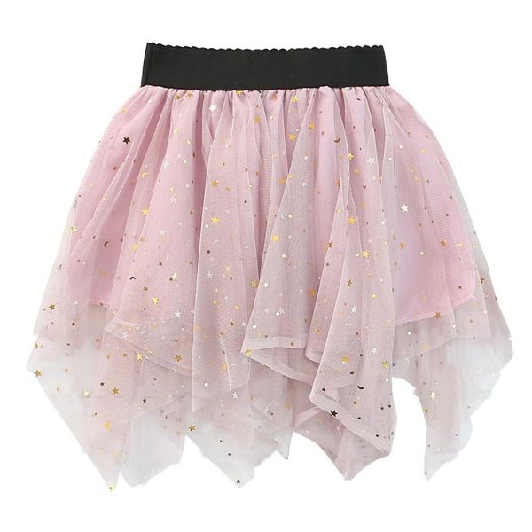 

skirts spring summer girls tutu skirt baby layered kids fashion children bottoms embellished sequin star moon 4 to 12 yrs, Blue