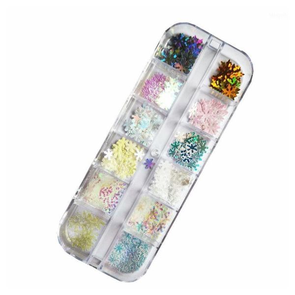 

grid/box ultra-thin laser snowflake sequin christmas jewelry series nail diy decoration art tree a9g71, Silver;gold