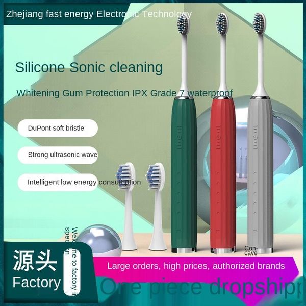 

smart electric toothbrush silicone sonic vibration home use student gift brush head
