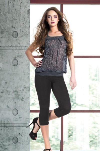 

women's leggings black modal capri tights for women 001-000139