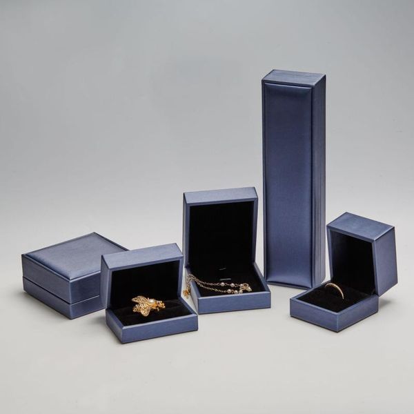 

jewelry pouches, bags ring box packaging pendant necklace earrings brushed pu leather square storage boxes and, Pink;blue