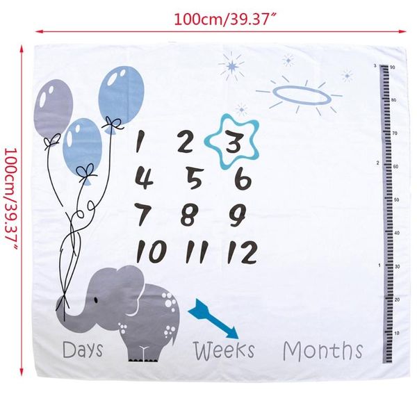 

blankets & swaddling 40jc 1 set baby monthly record growth milestone blanket born pography props kit