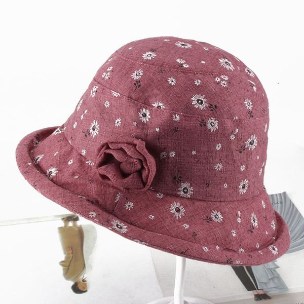 

spring and summer hat children's korean fashion basin flower cloth foldable sunscreen outdoor, Blue;gray