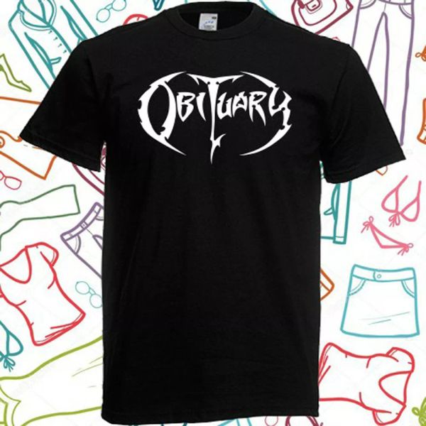 

obituary logo men's black t-shirt size s to 3xl, White;black